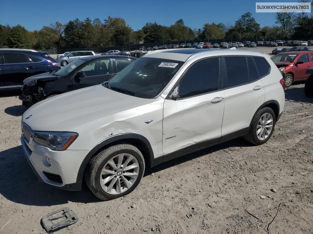 2017 BMW X3 xDrive28I VIN: 5UXWX9C33H0W67803 Lot: 75982044