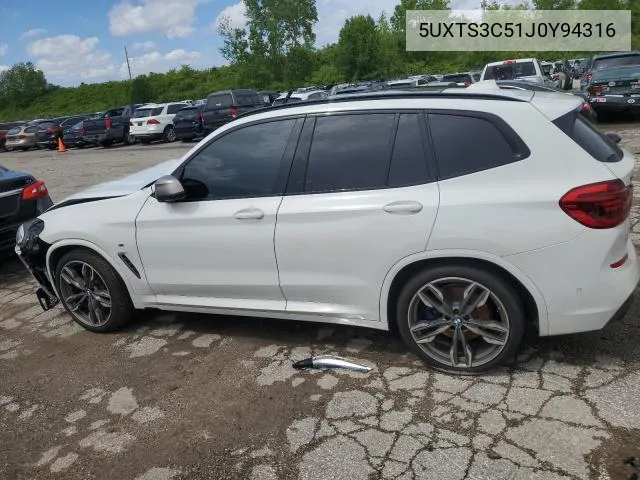 2018 BMW X3 xDrivem40I VIN: 5UXTS3C51J0Y94316 Lot: 56098024