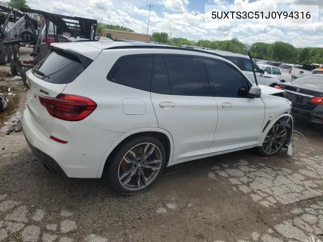 5UXTS3C51J0Y94316 2018 BMW X3 xDrivem40I