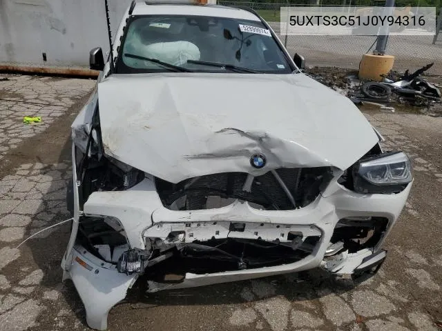 5UXTS3C51J0Y94316 2018 BMW X3 xDrivem40I