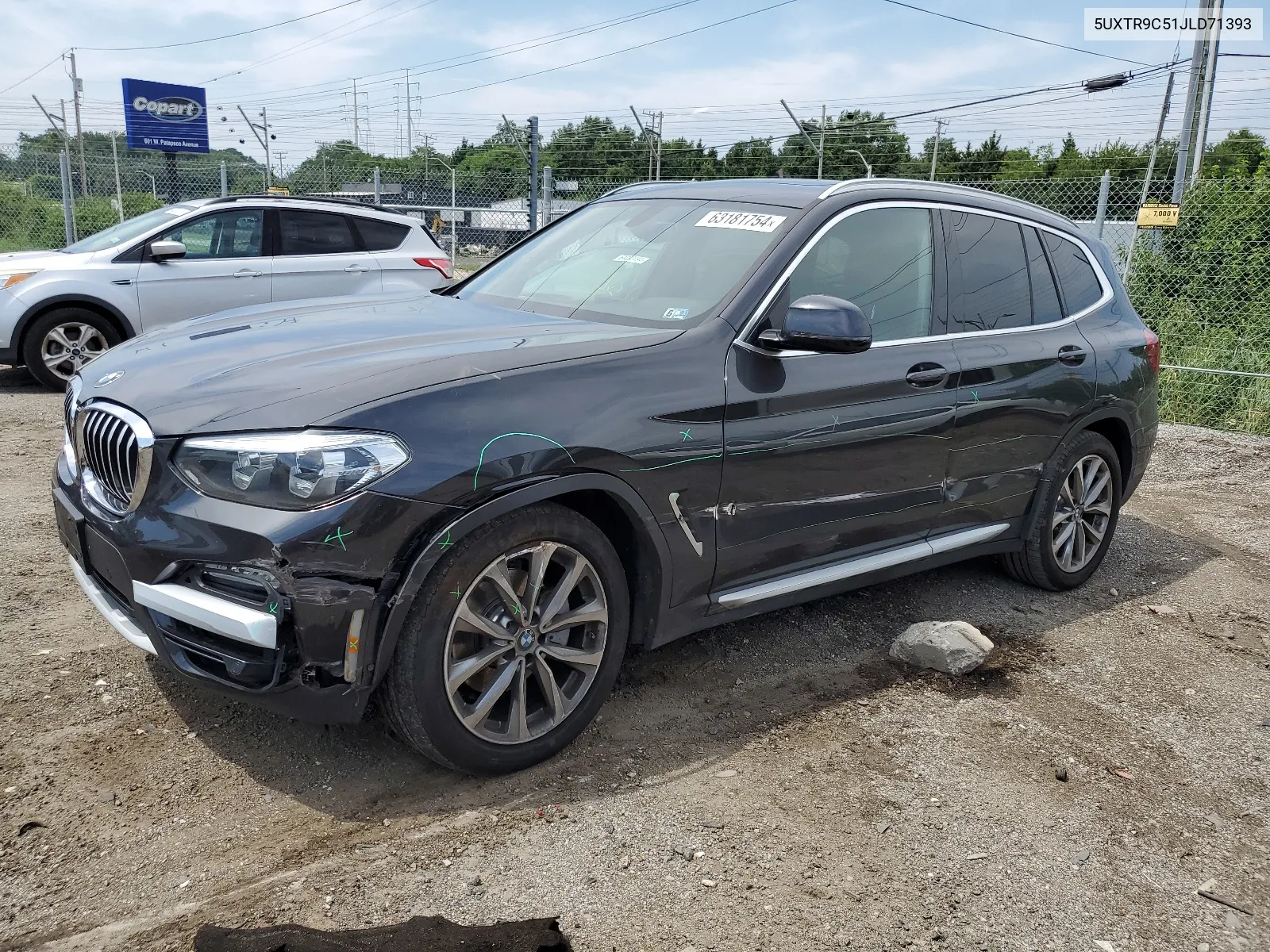 2018 BMW X3 xDrive30I VIN: 5UXTR9C51JLD71393 Lot: 63181754