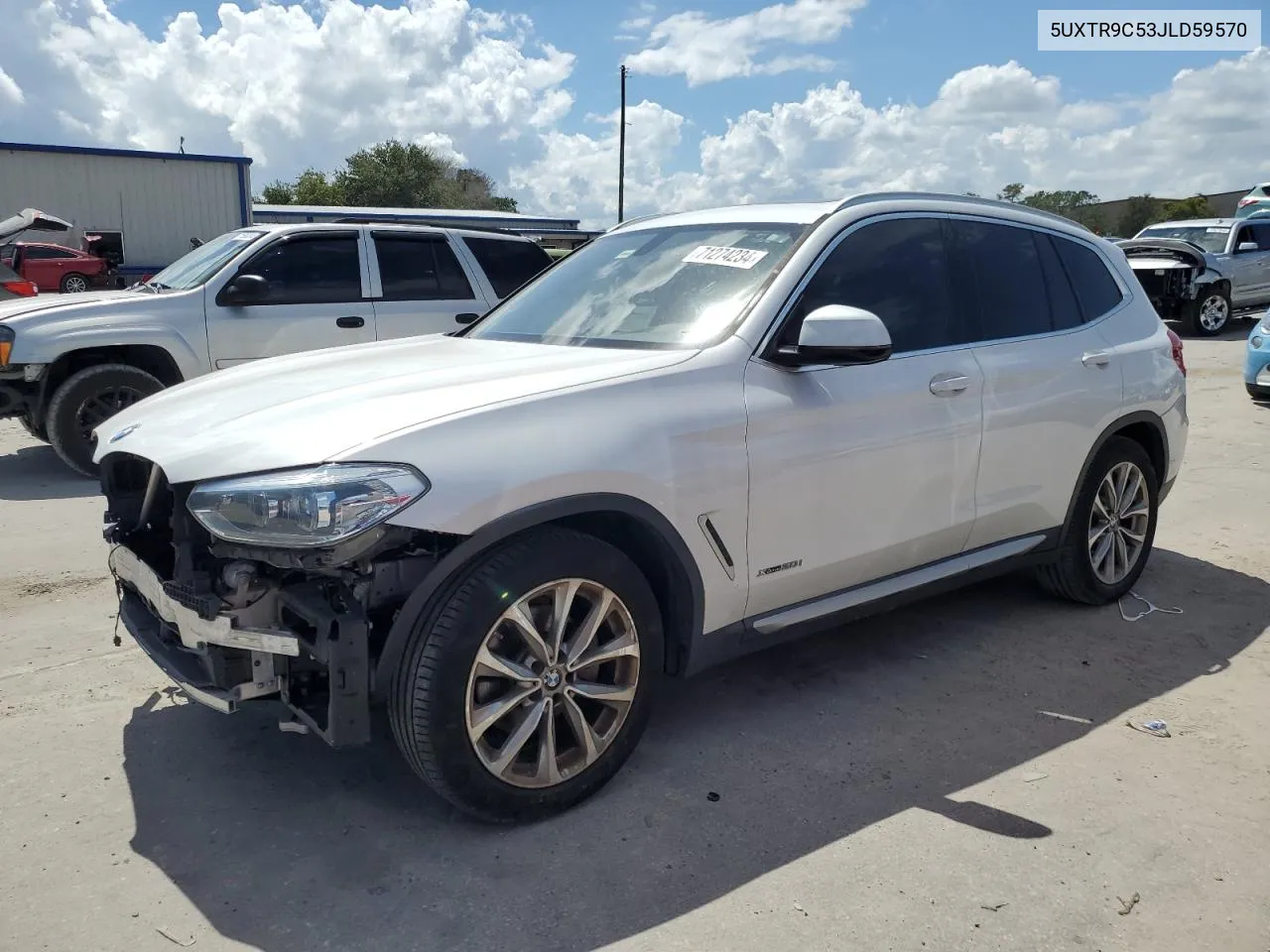 2018 BMW X3 xDrive30I VIN: 5UXTR9C53JLD59570 Lot: 71274234