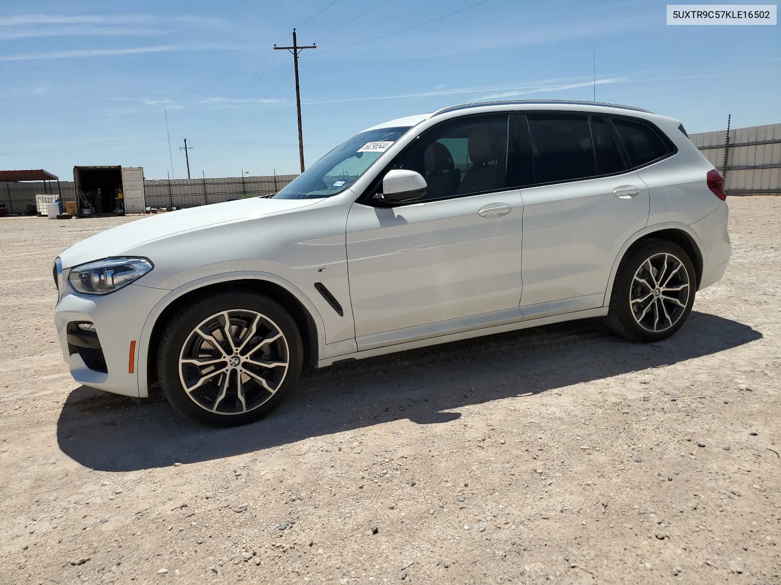 2019 BMW X3 xDrive30I VIN: 5UXTR9C57KLE16502 Lot: 68296544