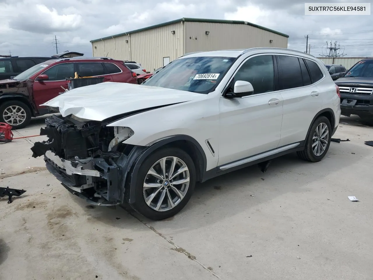 2019 BMW X3 Sdrive30I VIN: 5UXTR7C56KLE94581 Lot: 70692814