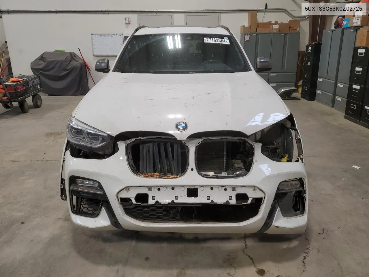 2019 BMW X3 xDrivem40I VIN: 5UXTS3C53K0Z02725 Lot: 77162384