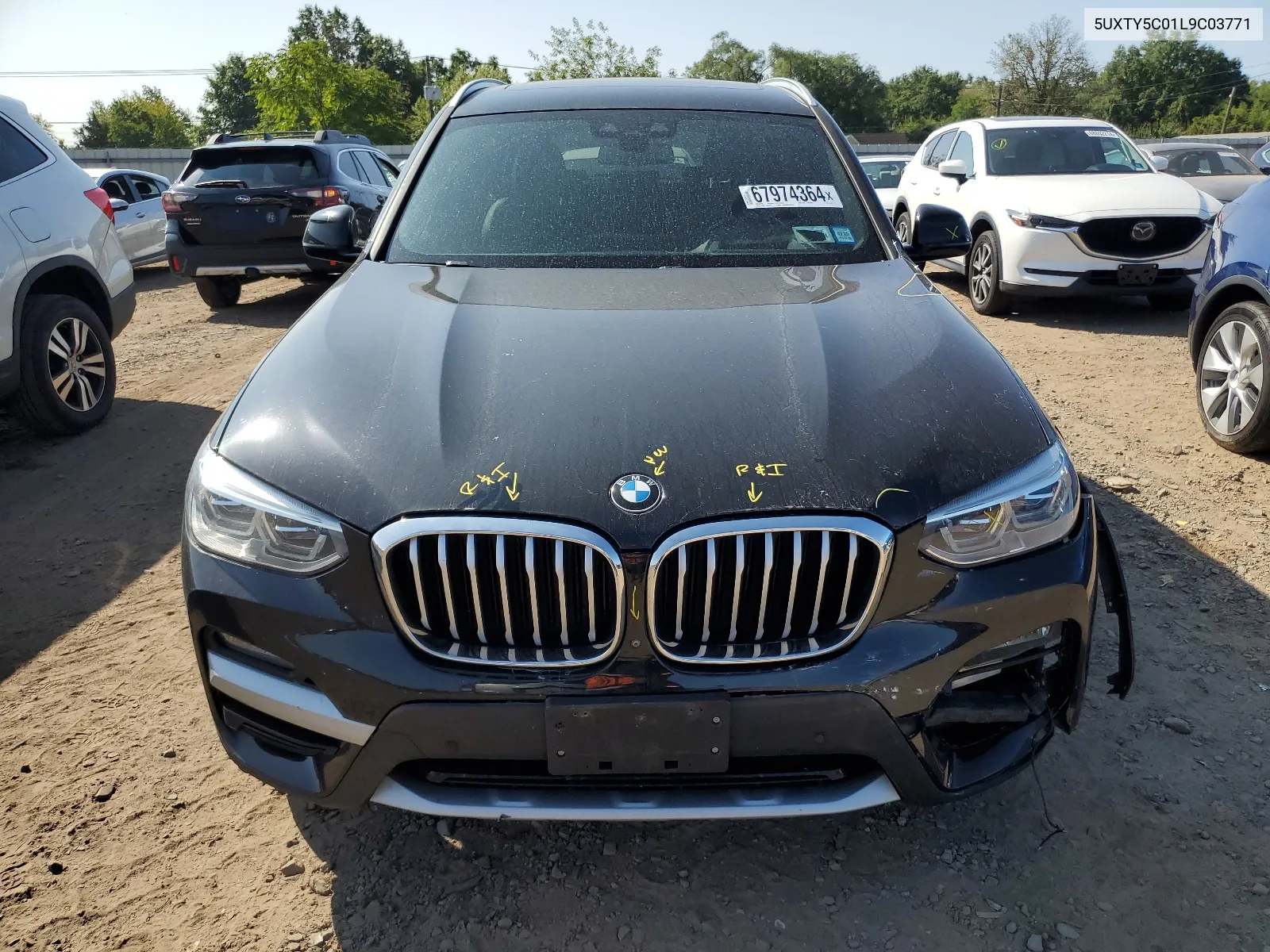 2020 BMW X3 xDrive30I VIN: 5UXTY5C01L9C03771 Lot: 67974364