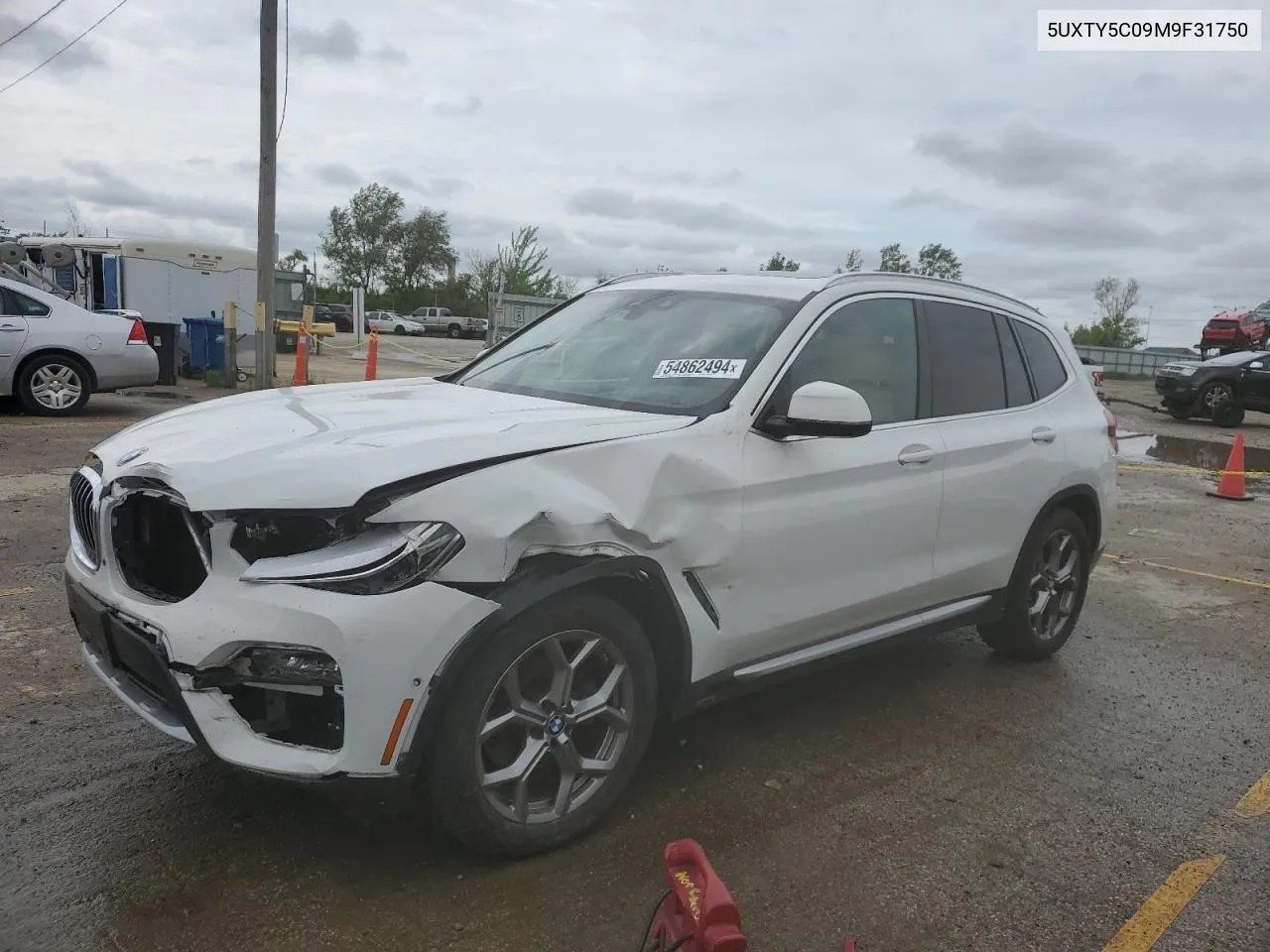 2021 BMW X3 xDrive30I VIN: 5UXTY5C09M9F31750 Lot: 54862494