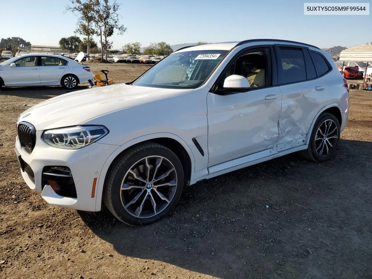 2021 BMW X3 xDrive30I VIN: 5UXTY5C05M9F99544 Lot: 72994354