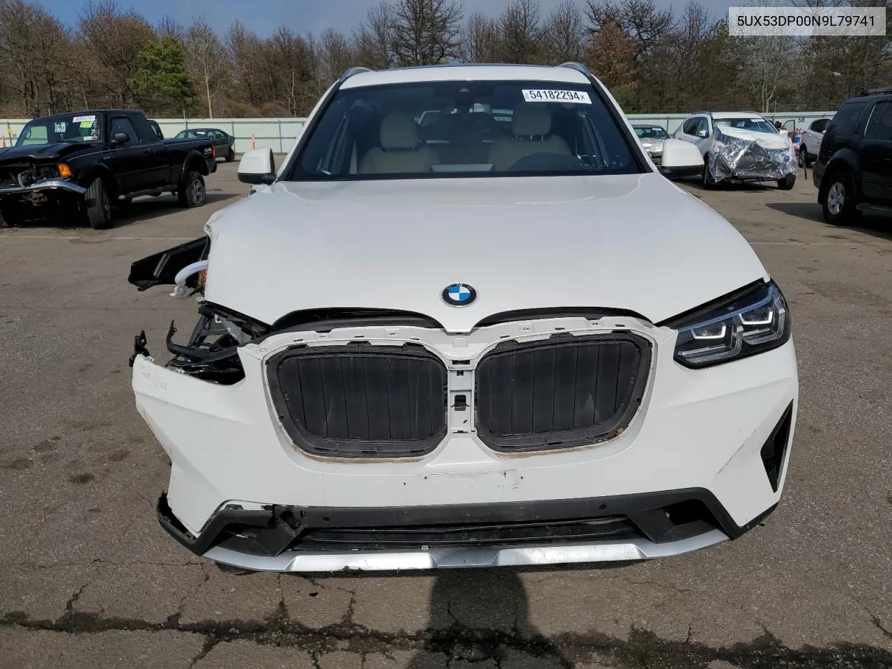 2022 BMW X3 xDrive30I VIN: 5UX53DP00N9L79741 Lot: 54182294