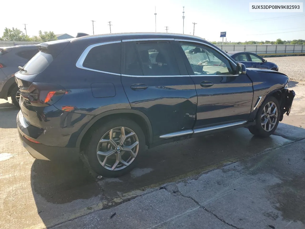 2022 BMW X3 xDrive30I VIN: 5UX53DP08N9K82593 Lot: 57016164