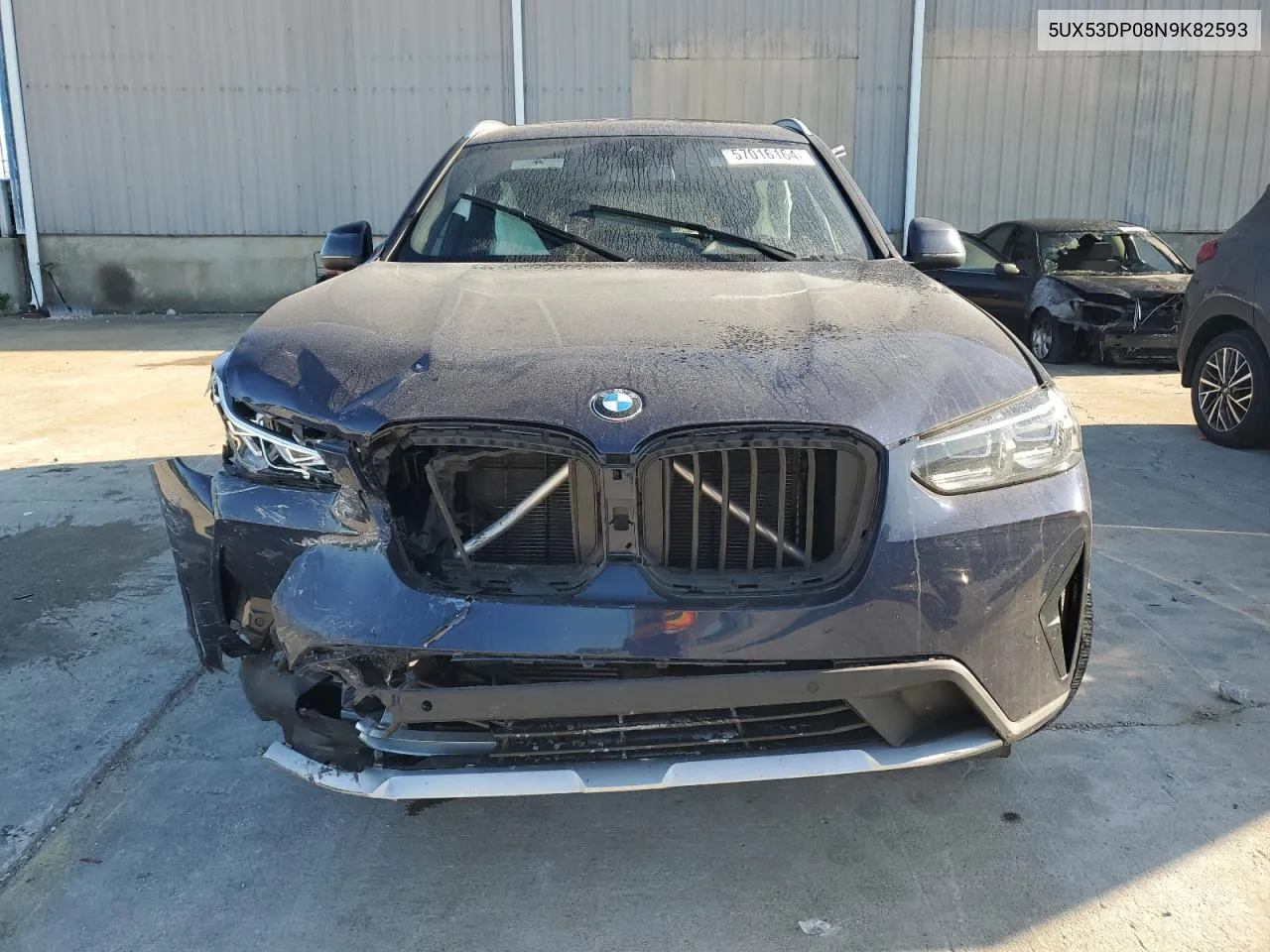 2022 BMW X3 xDrive30I VIN: 5UX53DP08N9K82593 Lot: 57016164