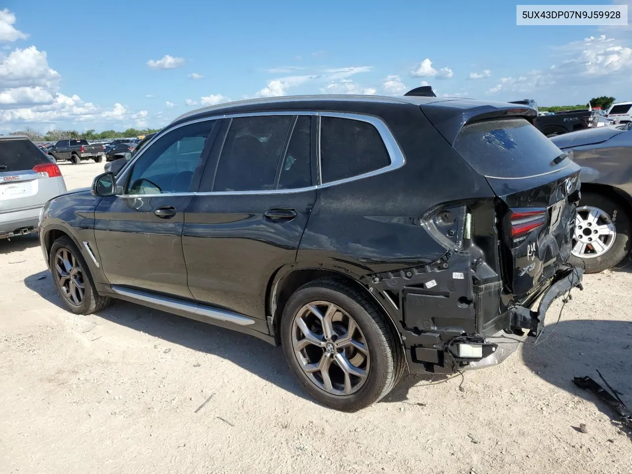 2022 BMW X3 Sdrive30I VIN: 5UX43DP07N9J59928 Lot: 58449434