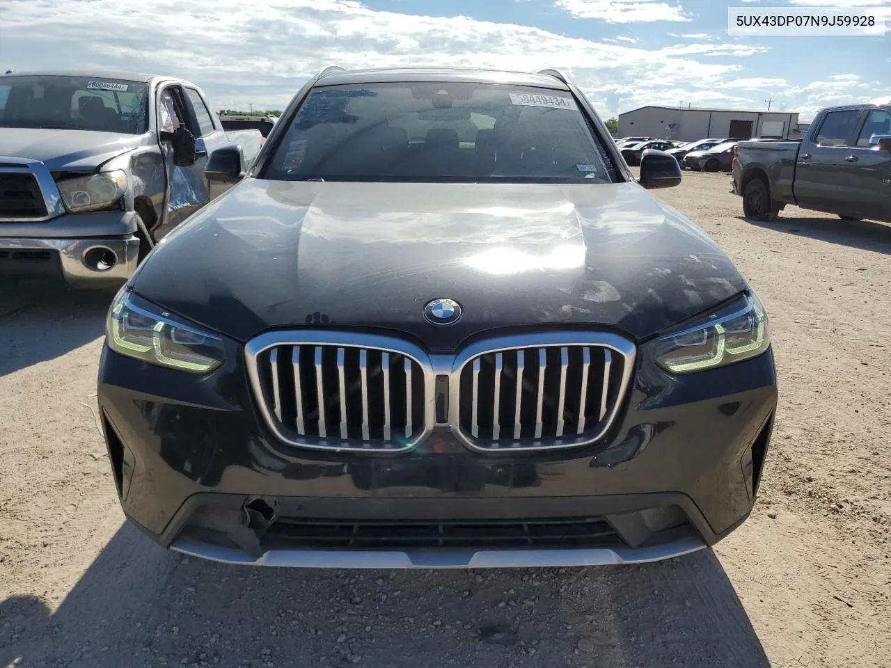 2022 BMW X3 Sdrive30I VIN: 5UX43DP07N9J59928 Lot: 58449434