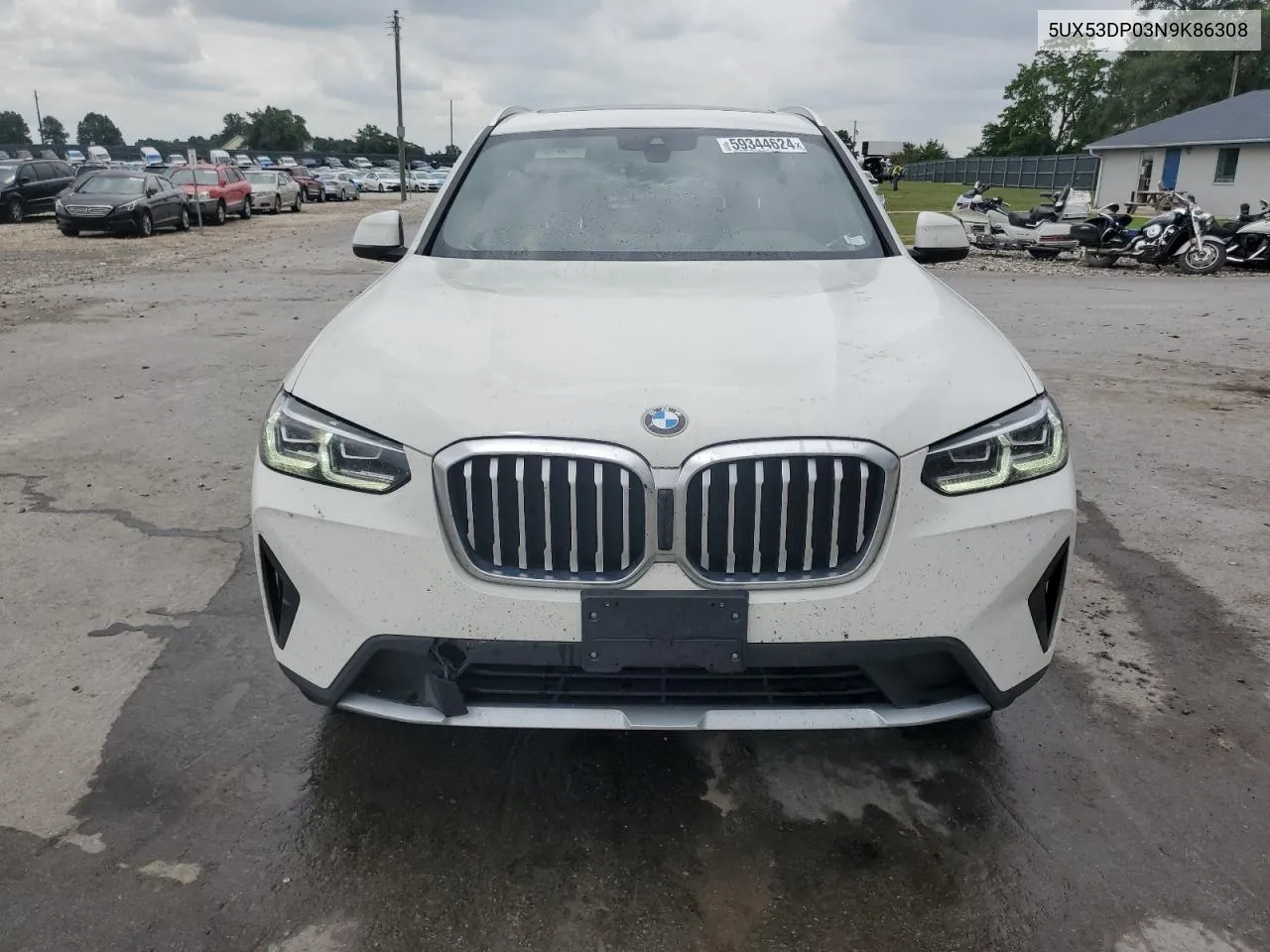 2022 BMW X3 xDrive30I VIN: 5UX53DP03N9K86308 Lot: 59344624