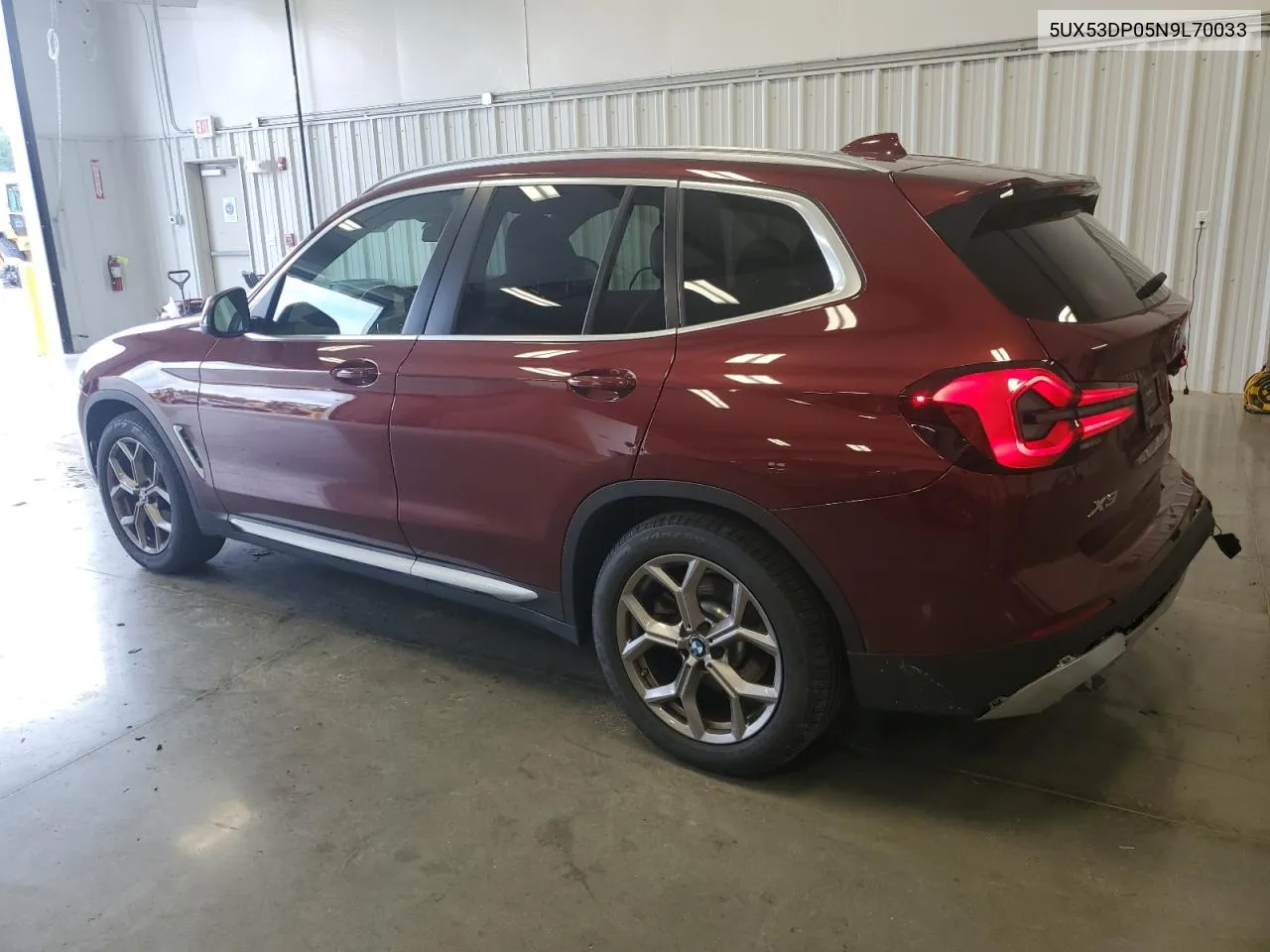 2022 BMW X3 xDrive30I VIN: 5UX53DP05N9L70033 Lot: 64095104