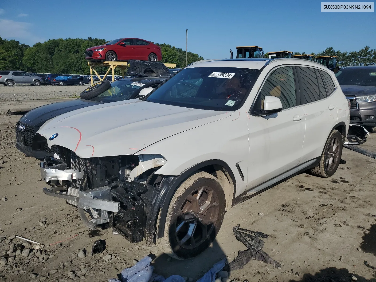 2022 BMW X3 xDrive30I VIN: 5UX53DP03N9N21094 Lot: 65369304