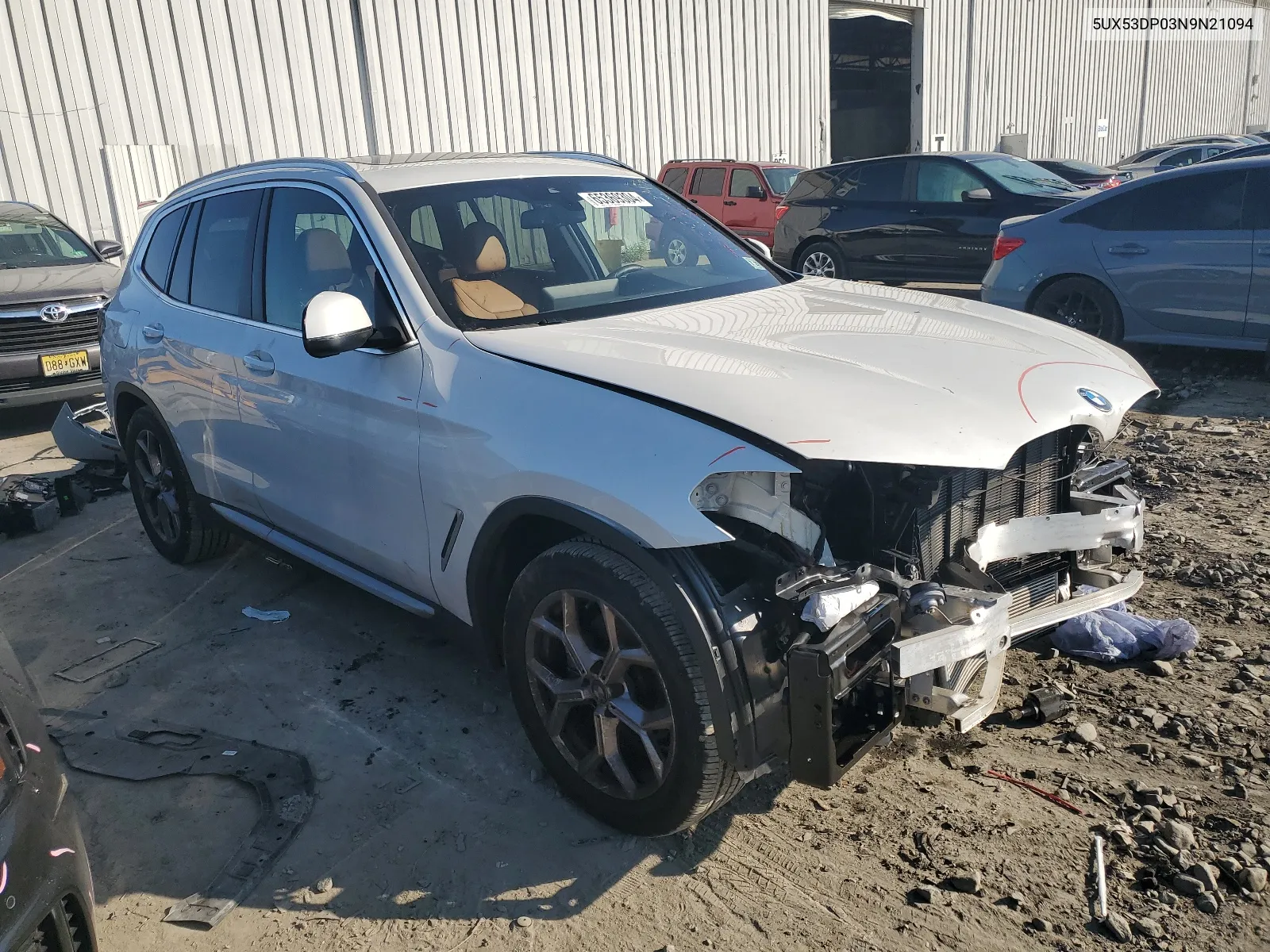 2022 BMW X3 xDrive30I VIN: 5UX53DP03N9N21094 Lot: 65369304