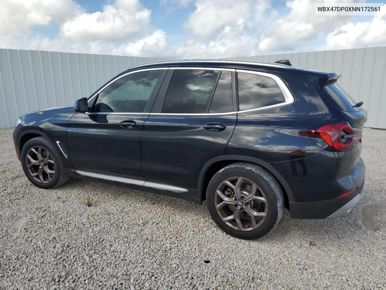 2022 BMW X3 Sdrive30I VIN: WBX47DP0XNN172561 Lot: 67594624