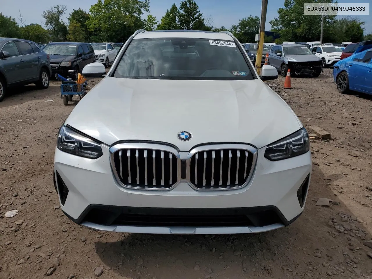 2022 BMW X3 xDrive30I VIN: 5UX53DP04N9J46333 Lot: 68492544