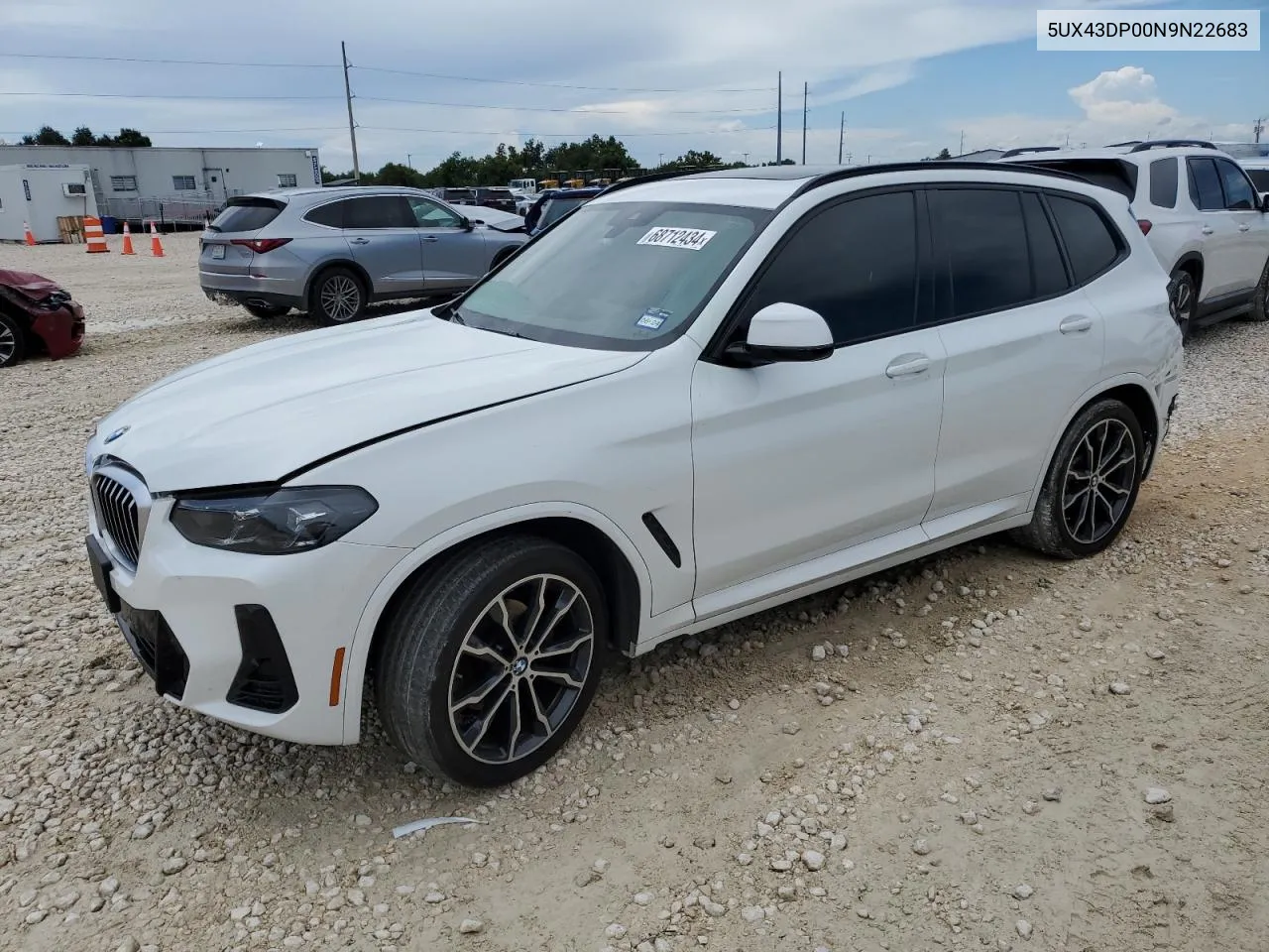 2022 BMW X3 Sdrive30I VIN: 5UX43DP00N9N22683 Lot: 68712434