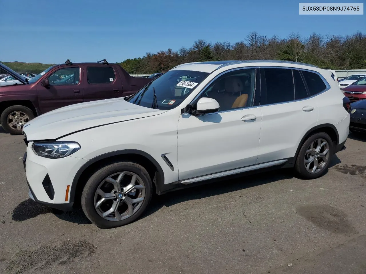 2022 BMW X3 xDrive30I VIN: 5UX53DP08N9J74765 Lot: 69075984