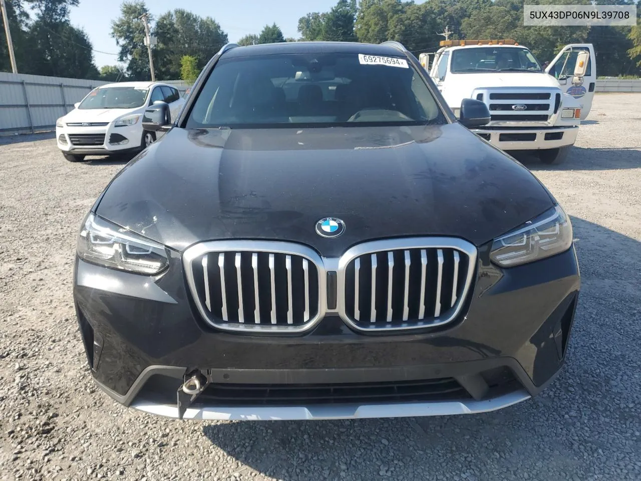 2022 BMW X3 Sdrive30I VIN: 5UX43DP06N9L39708 Lot: 69275694