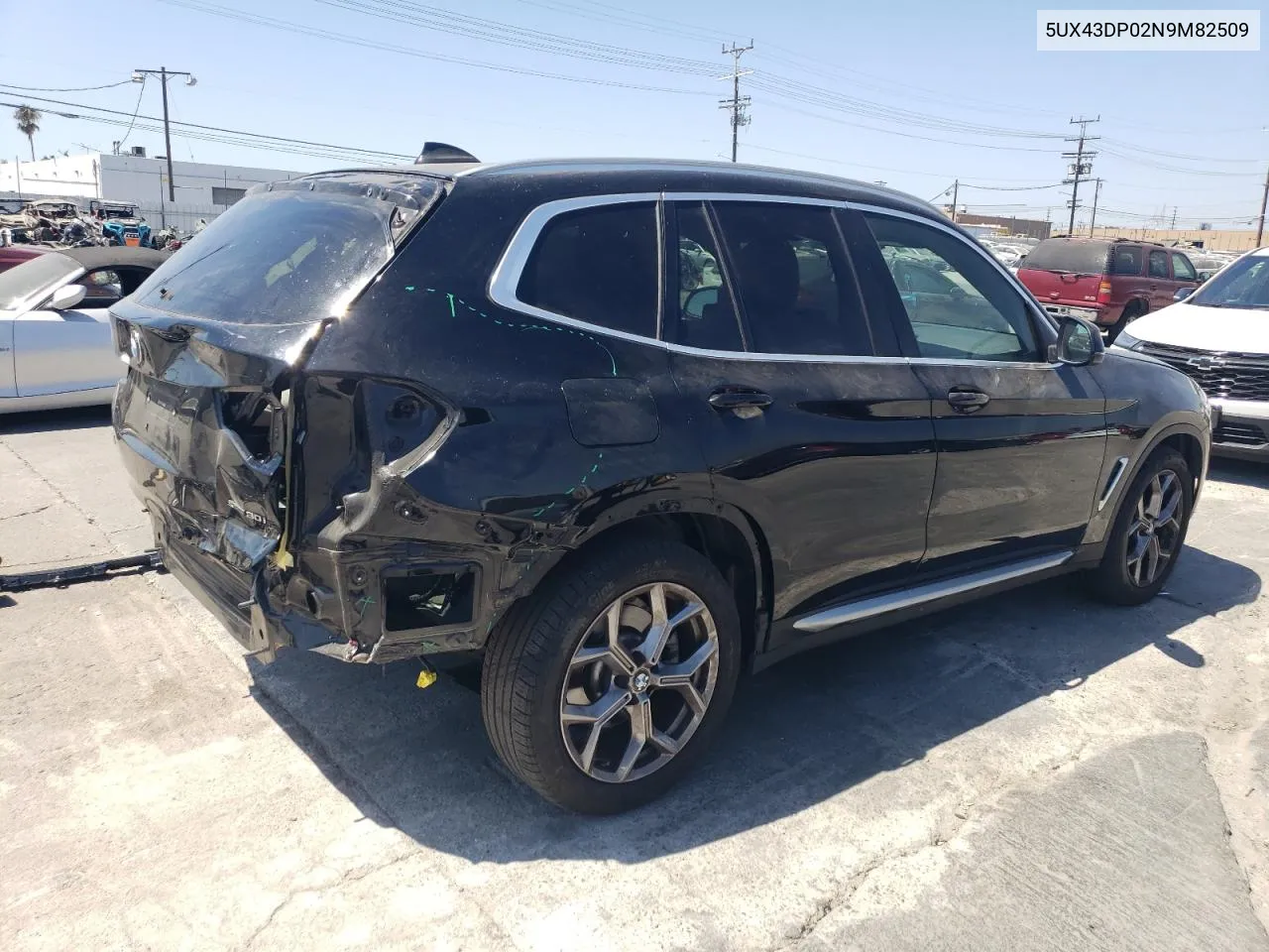 2022 BMW X3 Sdrive30I VIN: 5UX43DP02N9M82509 Lot: 69310124