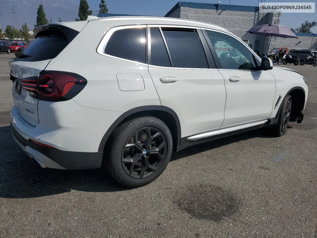 5UX43DP09N9J34545 2022 BMW X3 Sdrive30I