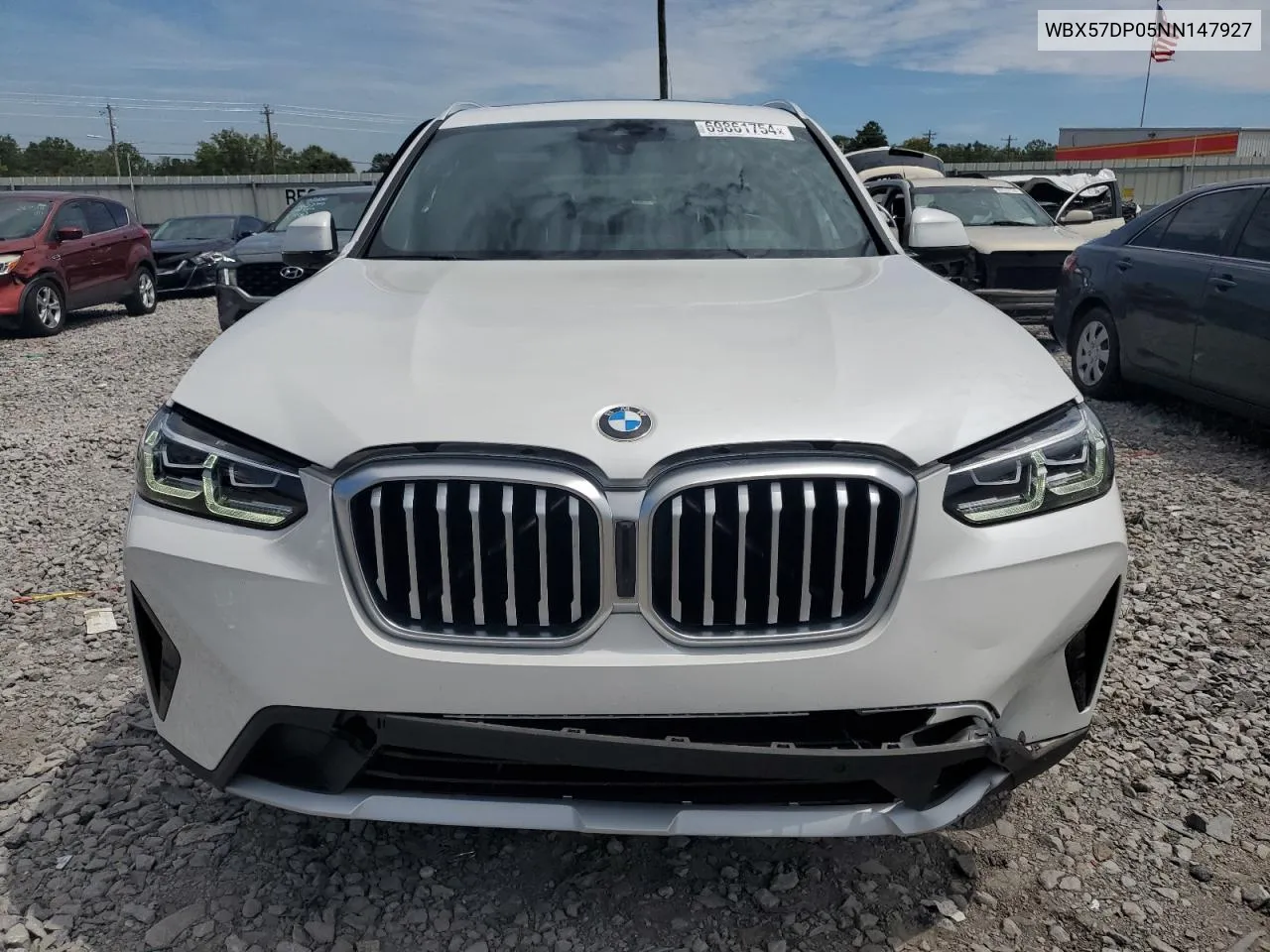 2022 BMW X3 xDrive30I VIN: WBX57DP05NN147927 Lot: 69861754