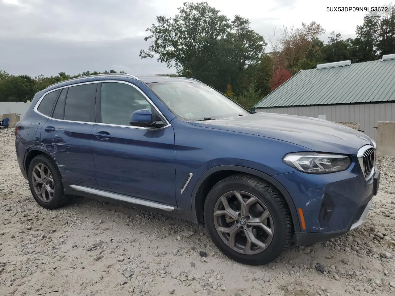 2022 BMW X3 xDrive30I VIN: 5UX53DP09N9L53672 Lot: 70966284