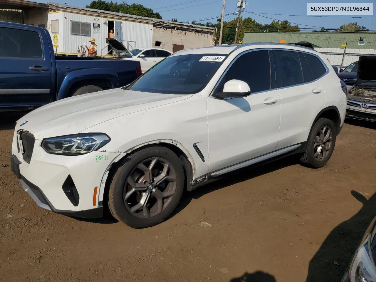 2022 BMW X3 xDrive30I VIN: 5UX53DP07N9L96844 Lot: 71566584