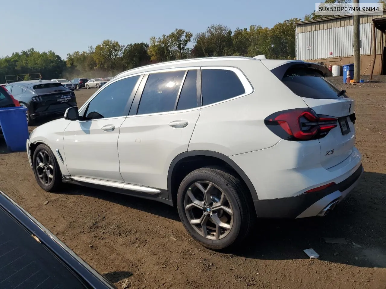 2022 BMW X3 xDrive30I VIN: 5UX53DP07N9L96844 Lot: 71566584