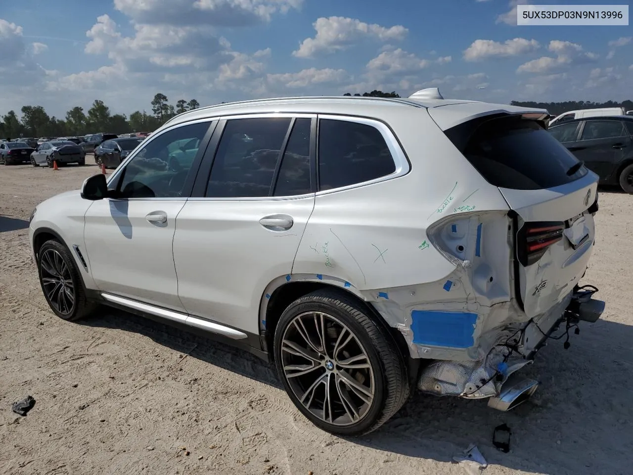 2022 BMW X3 xDrive30I VIN: 5UX53DP03N9N13996 Lot: 72715644