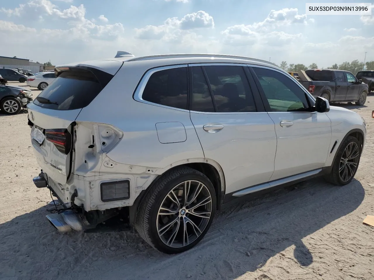 2022 BMW X3 xDrive30I VIN: 5UX53DP03N9N13996 Lot: 72715644