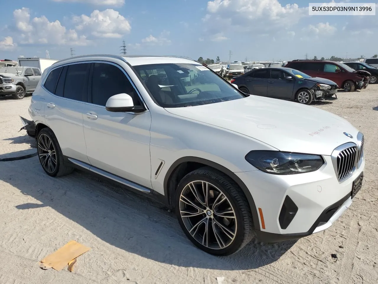 2022 BMW X3 xDrive30I VIN: 5UX53DP03N9N13996 Lot: 72715644