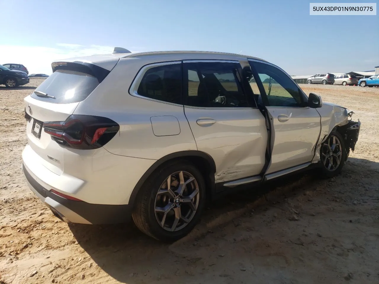 2022 BMW X3 Sdrive30I VIN: 5UX43DP01N9N30775 Lot: 74281744