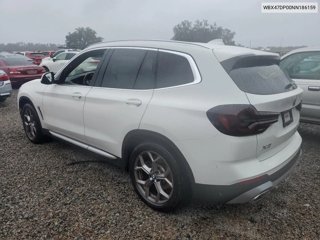 2022 BMW X3 Sdrive30I VIN: WBX47DP00NN186159 Lot: 74388864