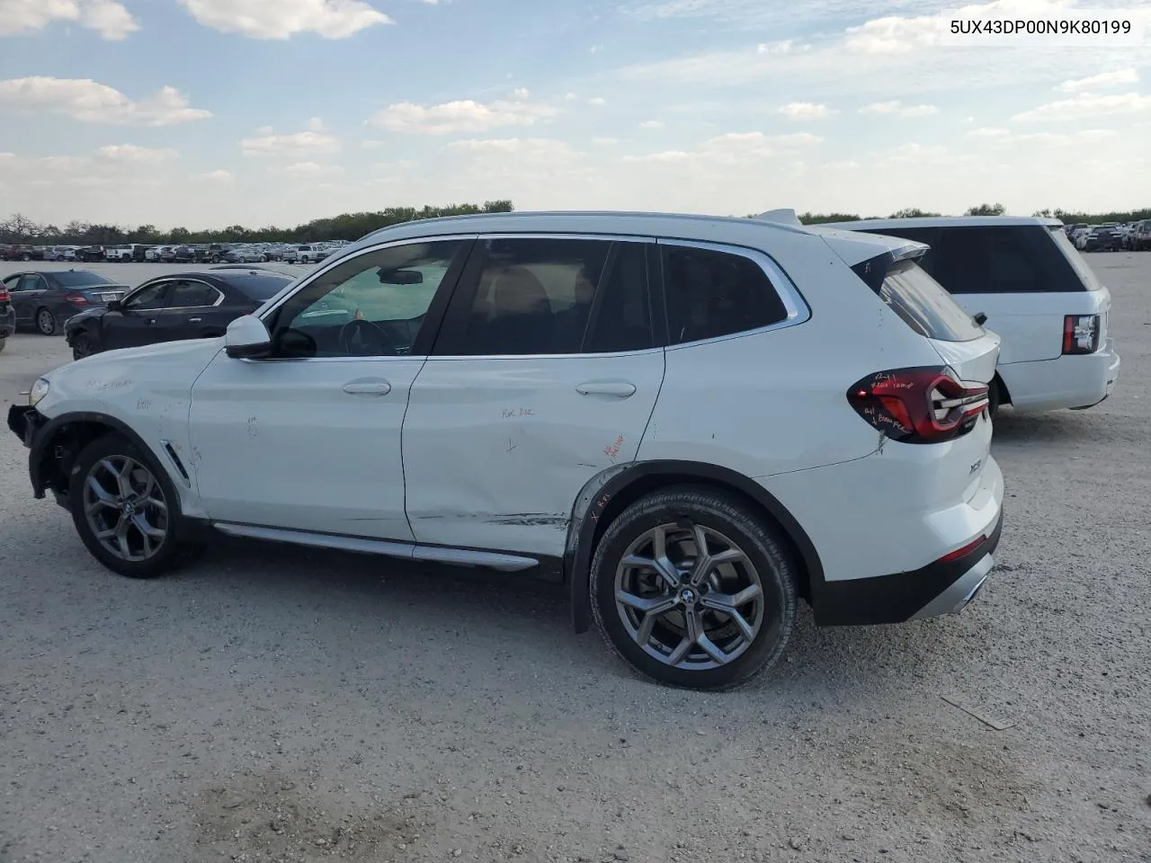 2022 BMW X3 Sdrive30I VIN: 5UX43DP00N9K80199 Lot: 74985414