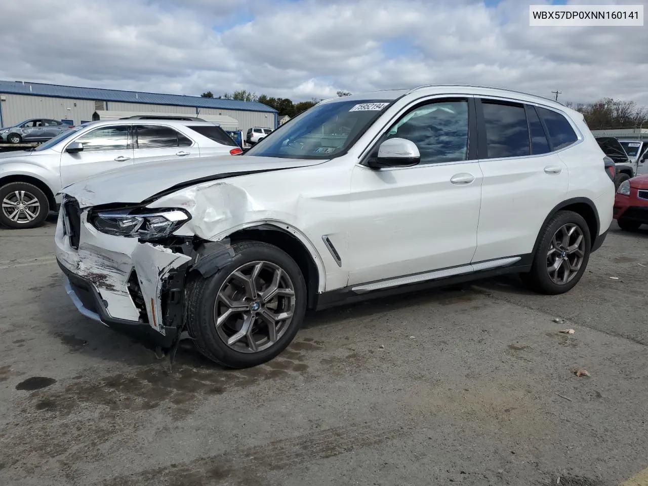 2022 BMW X3 xDrive30I VIN: WBX57DP0XNN160141 Lot: 75952194