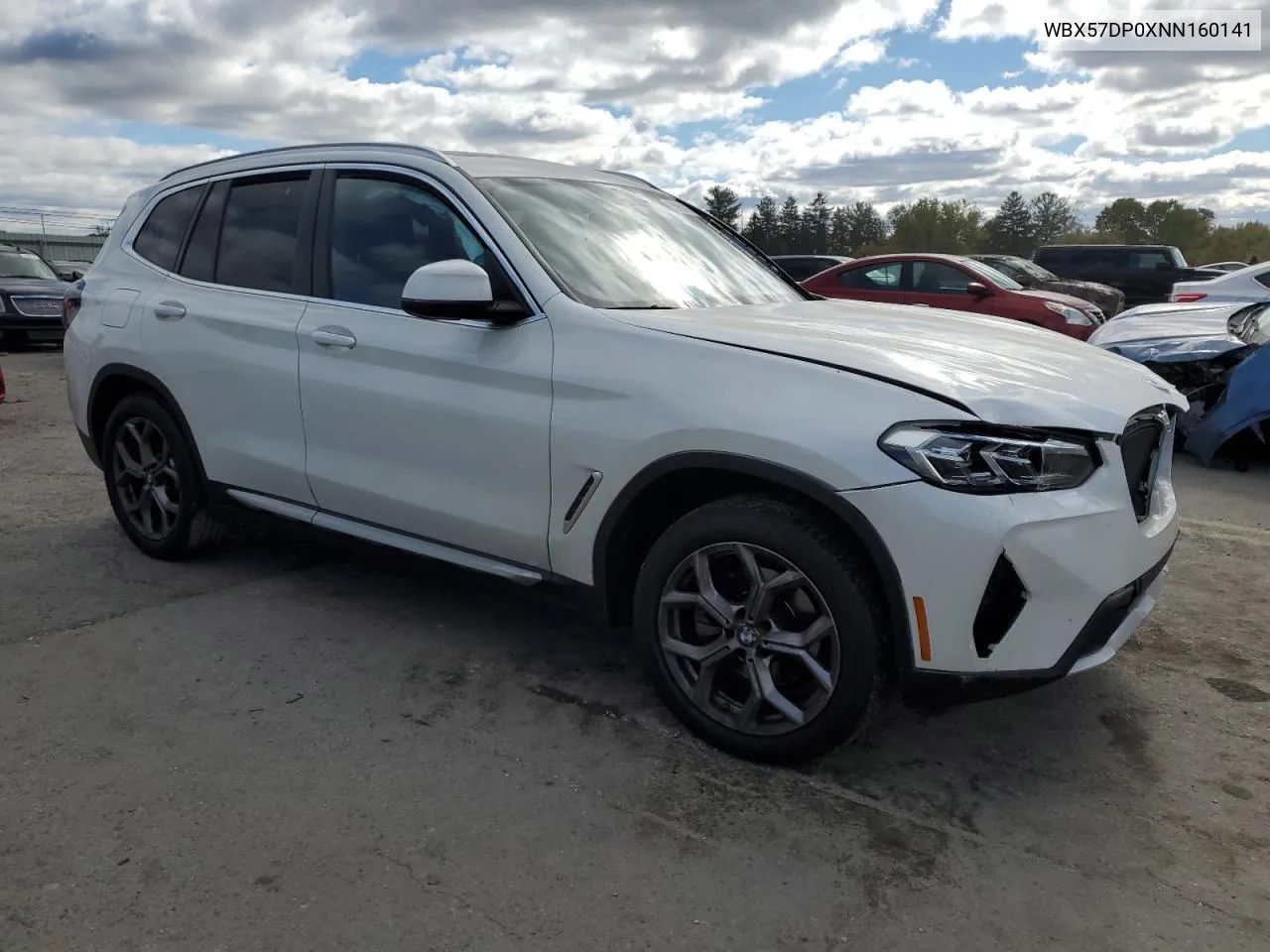 2022 BMW X3 xDrive30I VIN: WBX57DP0XNN160141 Lot: 75952194