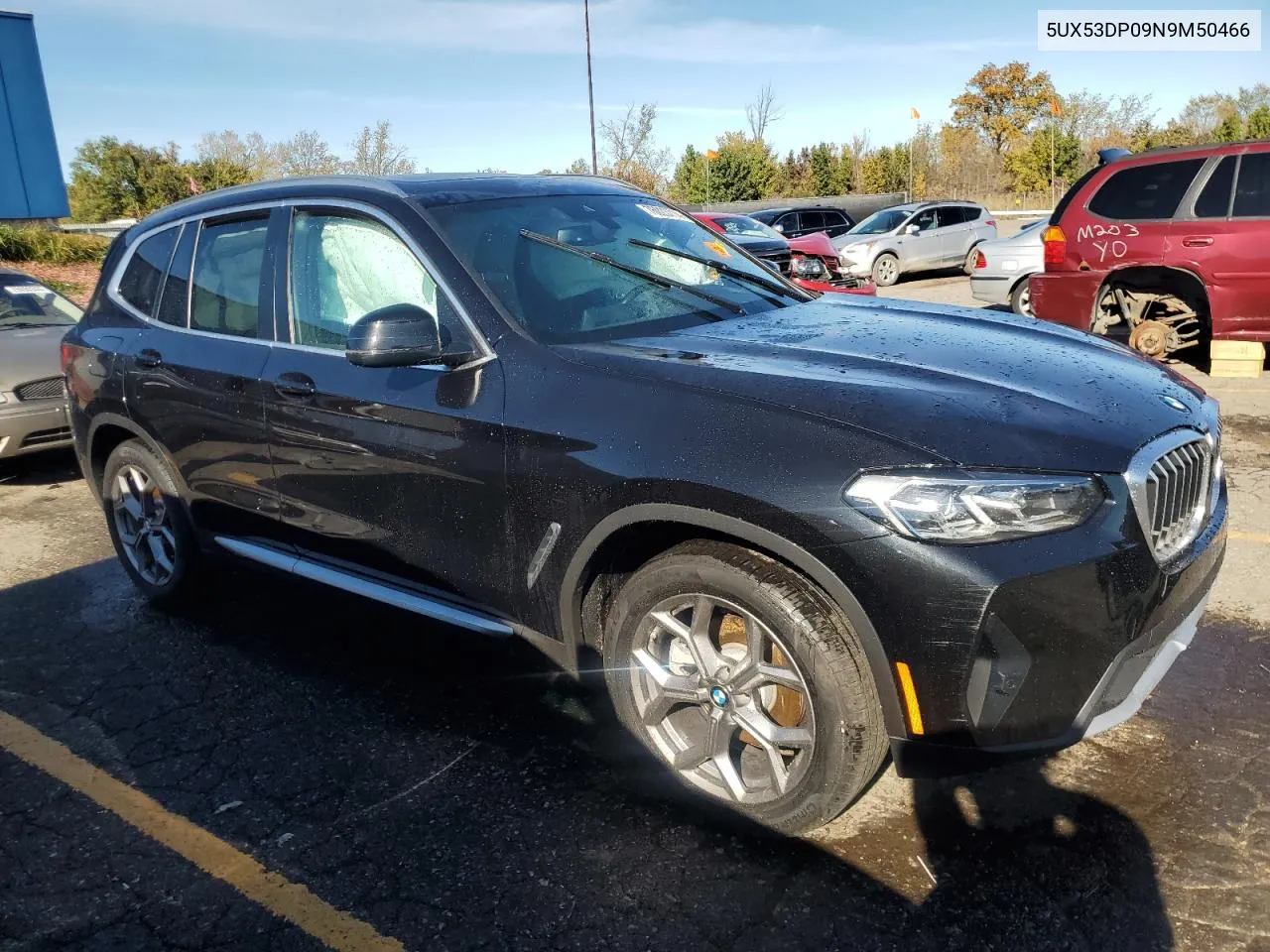 2022 BMW X3 xDrive30I VIN: 5UX53DP09N9M50466 Lot: 76023714