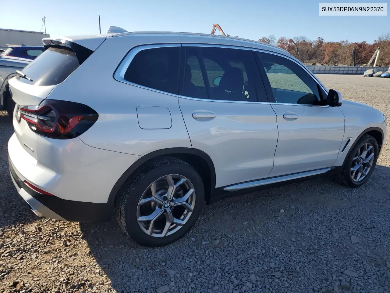 2022 BMW X3 xDrive30I VIN: 5UX53DP06N9N22370 Lot: 77820974