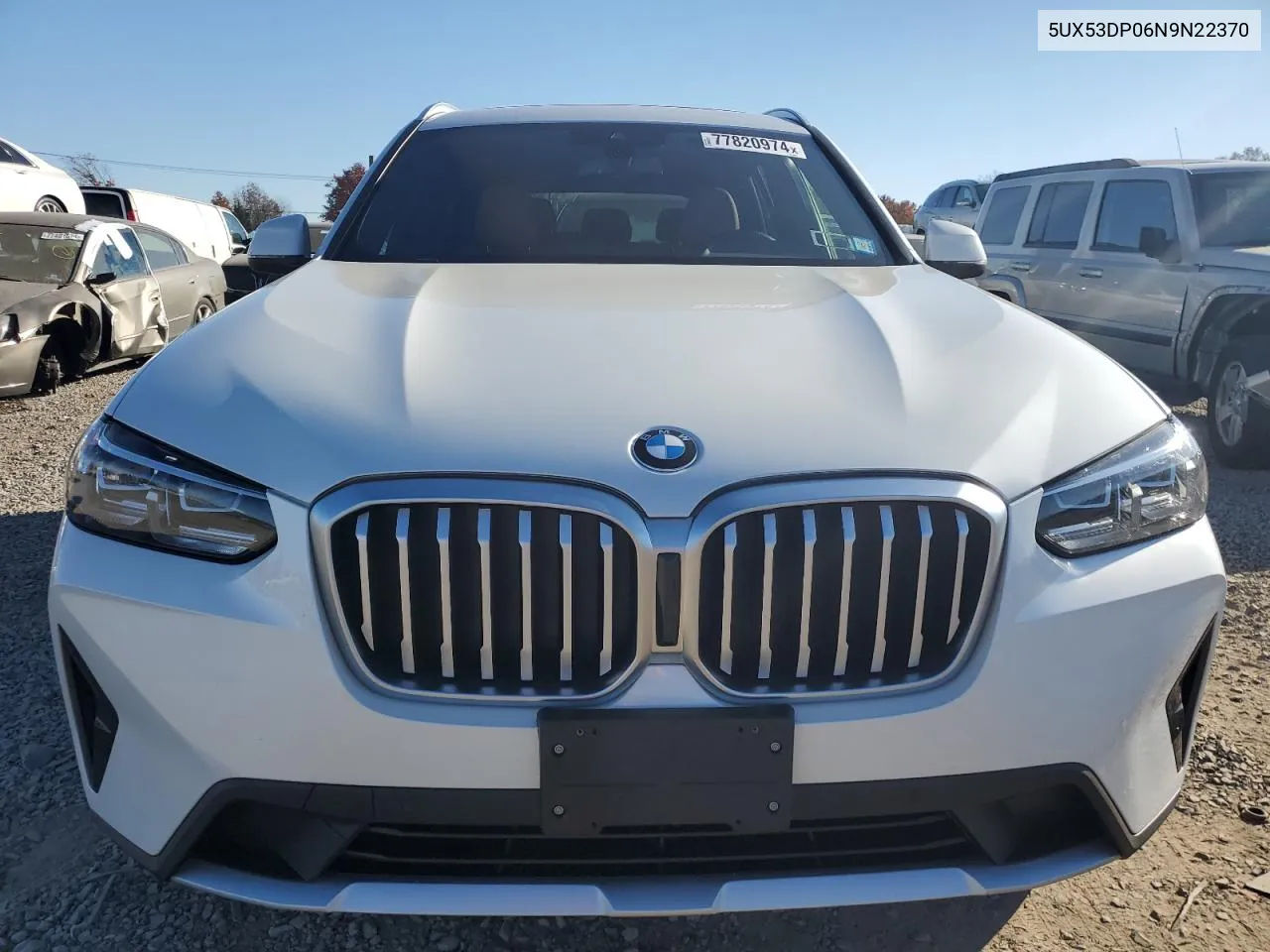 2022 BMW X3 xDrive30I VIN: 5UX53DP06N9N22370 Lot: 77820974