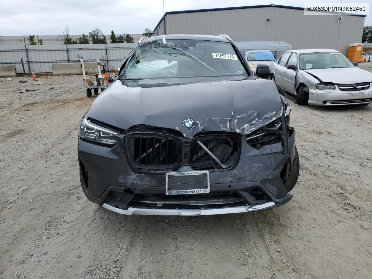 2022 BMW X3 xDrive30I VIN: 5UX53DP01N9K52450 Lot: 78865784