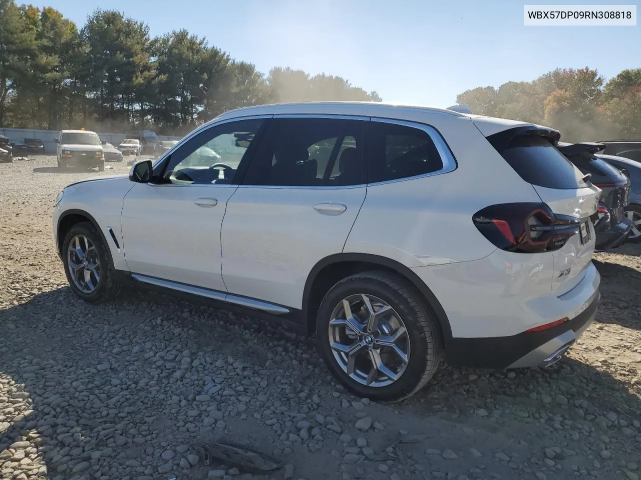 2024 BMW X3 xDrive30I VIN: WBX57DP09RN308818 Lot: 75921494