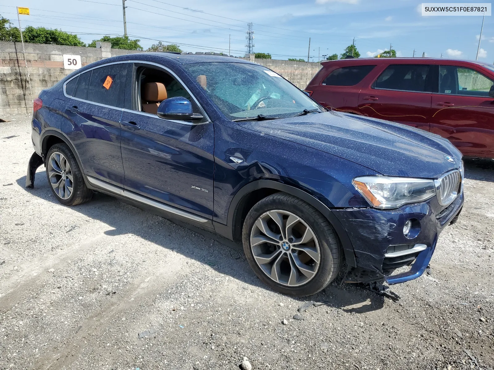 2015 BMW X4 xDrive35I VIN: 5UXXW5C51F0E87821 Lot: 65639984