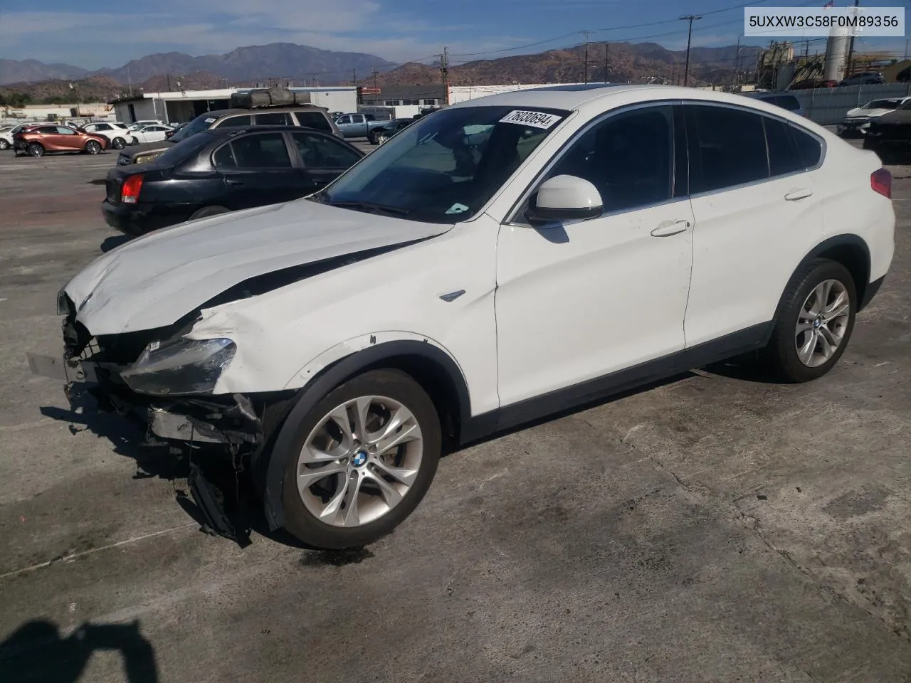 2015 BMW X4 xDrive28I VIN: 5UXXW3C58F0M89356 Lot: 76030694