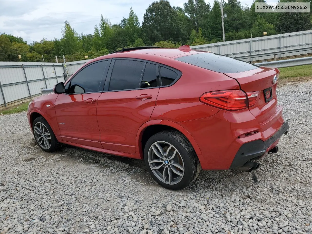 2016 BMW X4 xDrive35I VIN: 5UXXW5C55G0N92652 Lot: 72631034