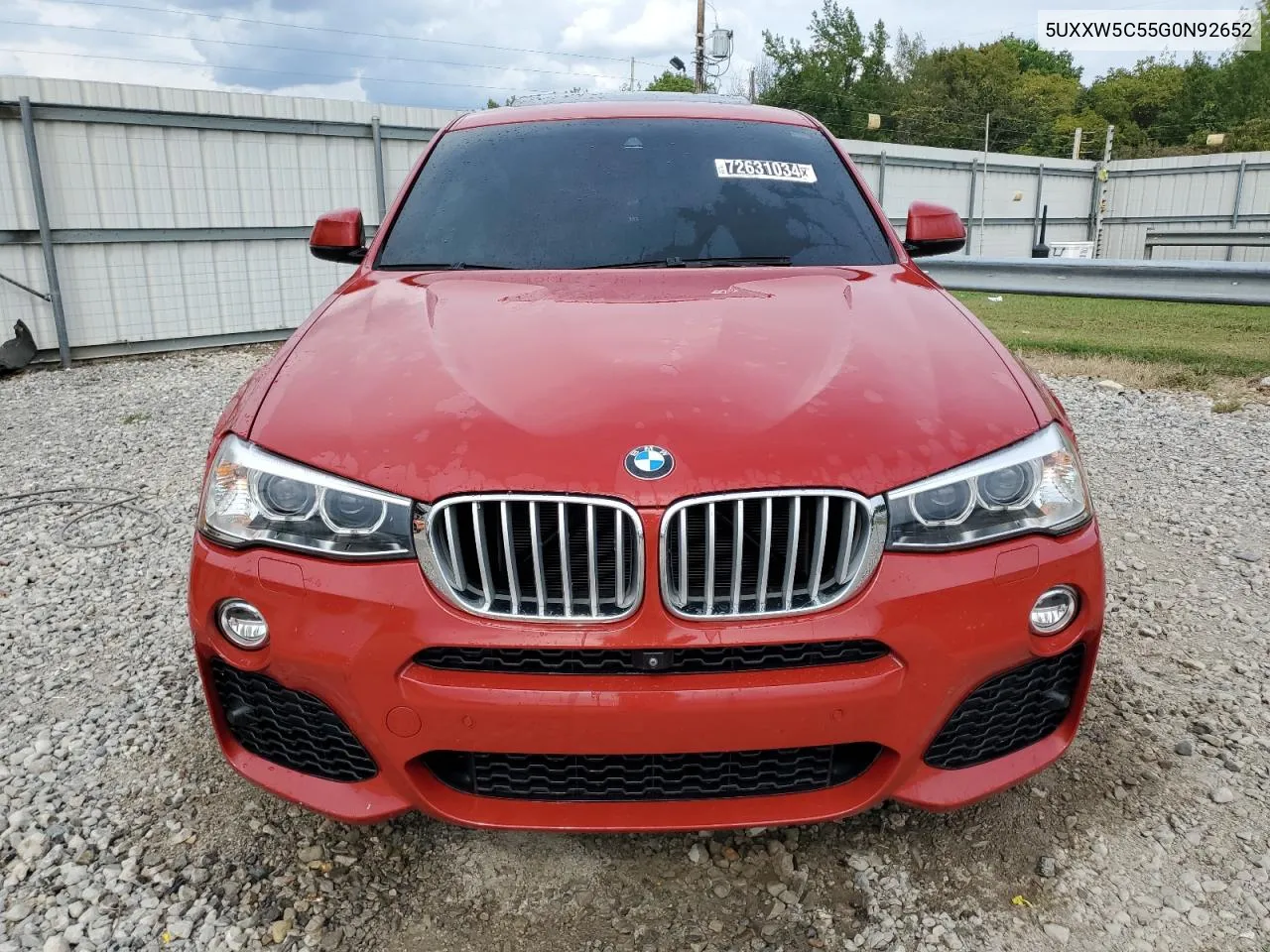 2016 BMW X4 xDrive35I VIN: 5UXXW5C55G0N92652 Lot: 72631034