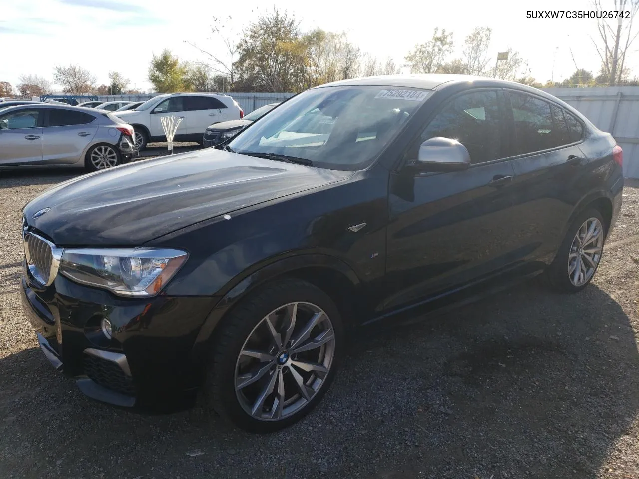 2017 BMW X4 xDrivem40I VIN: 5UXXW7C35H0U26742 Lot: 75292184